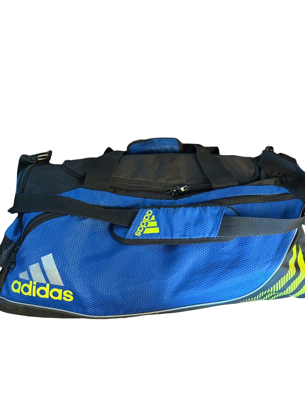 Adidas 2013 Performance Duffel Bag Blue Black Neon Gym Sports Travel